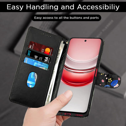 Black flower Wallet mobile flip cover for Realme Narzo 80x/P3x/14X 5G – Pikkme – photo 7