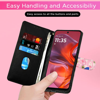Pikkme Moto G15 Wallet pink flower flip cover – photo 7