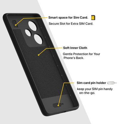 Pikkme Realme GT 7 5G / GT 7T 5G Shockproof Soft Flexible Gencase Back Cover (Black)