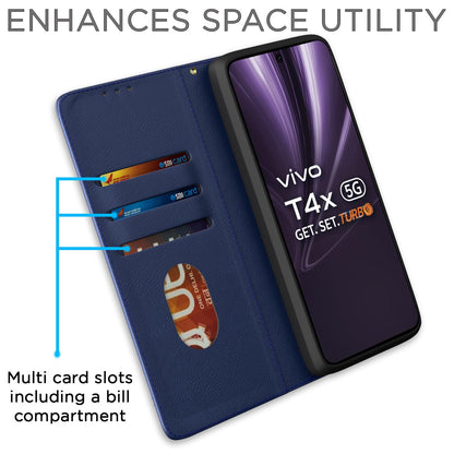 Blue Magnetic flip cover for Vivo T4x 5G – Pikkme – photo 3