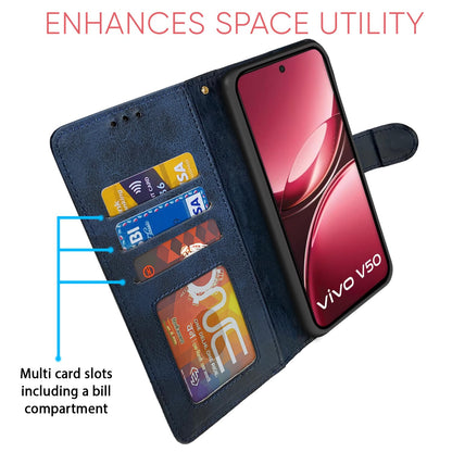 iQOO Z10R/Vivo V50/V50e/Vivo T4R 5G mobile flip cover in navy & light blue by Pikkme – photo 5