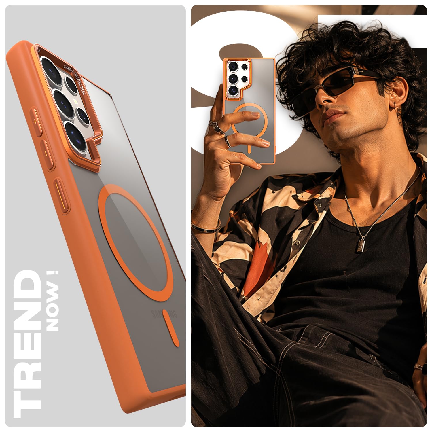 Orange mag-safe MagSafe mobile back cover for Samsung S24 Ultra 5G – Pikkme – photo 7