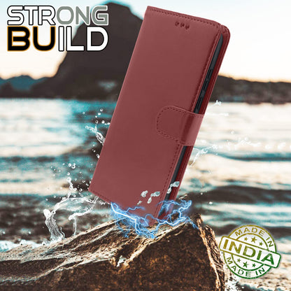 Pikkme Redmi 12C Vintage Flip Cover | Brown