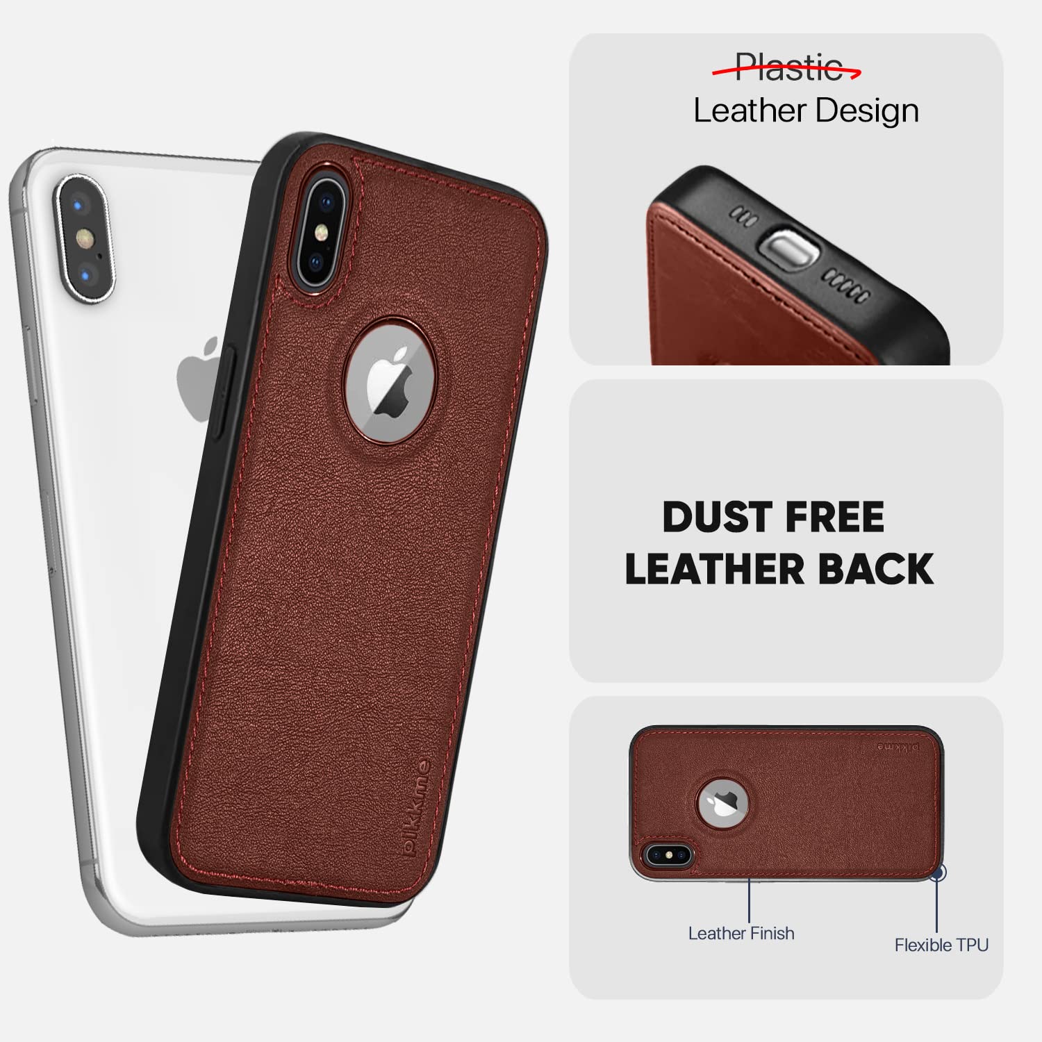 Pikkme iPhone X/XS Leather brown mobile cover – photo 5