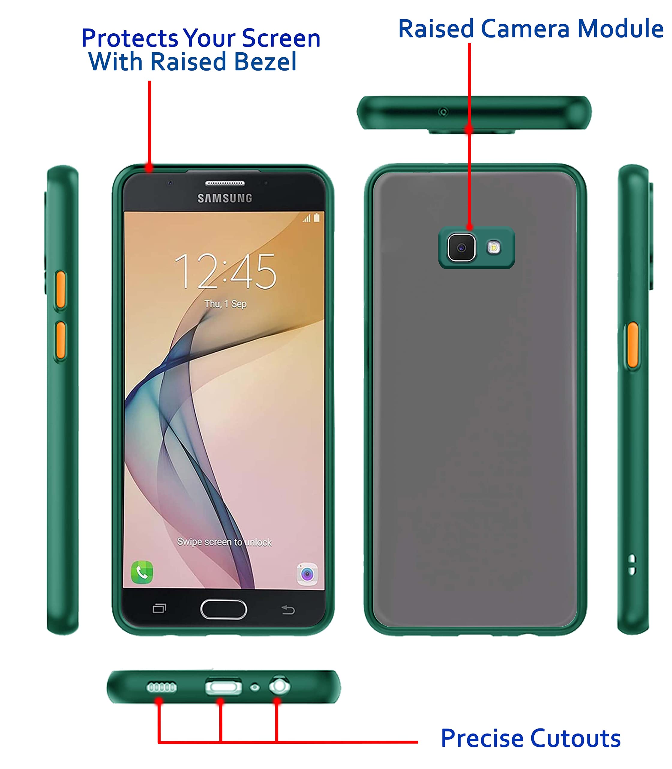 Samsung J7 Prime Hybrid mobile cover in green by Pikkme – photo 3