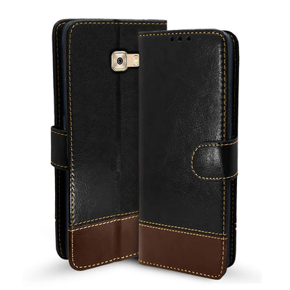 Pikkme black & brown Magnetic flip cover for Samsung C7 Pro