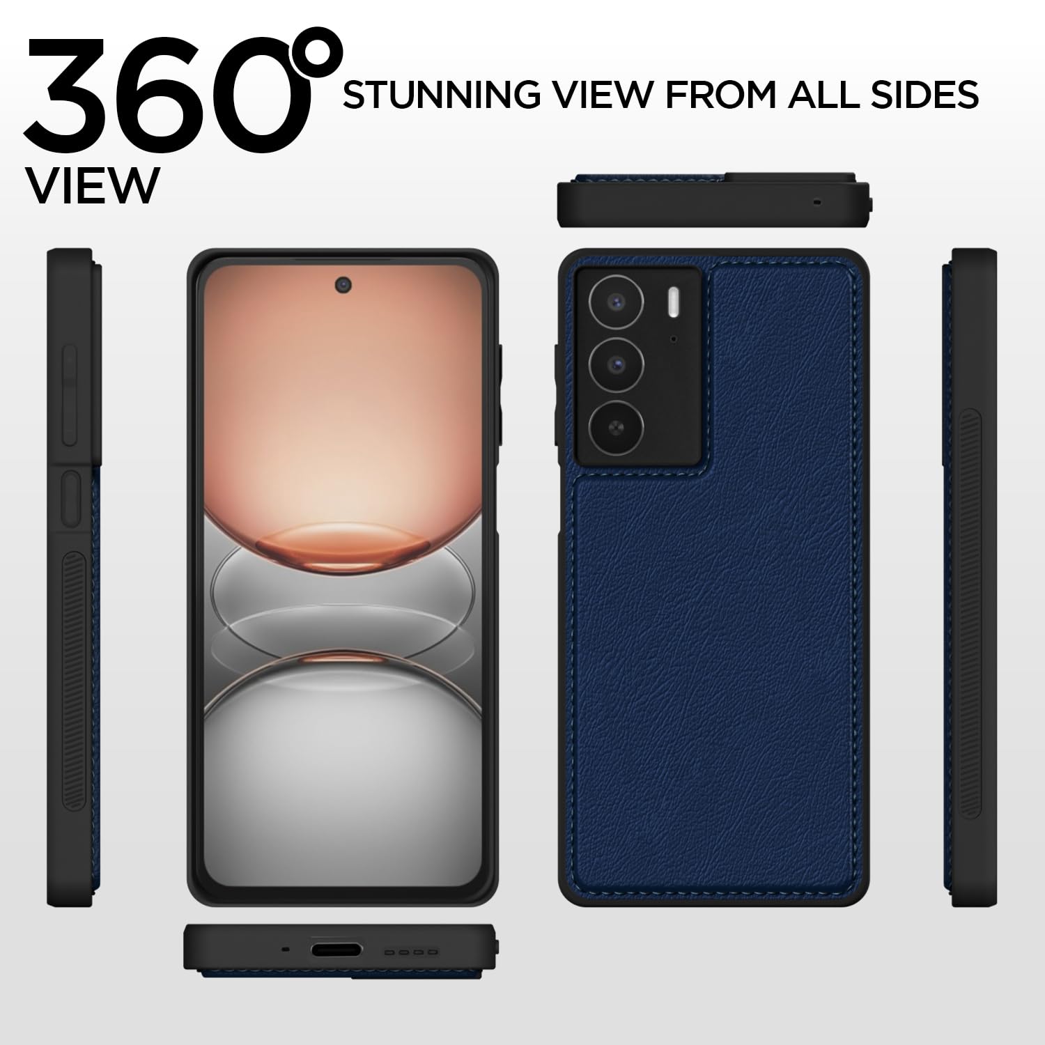 Pikkme Realme C75 Leatherback Back Case | Blue