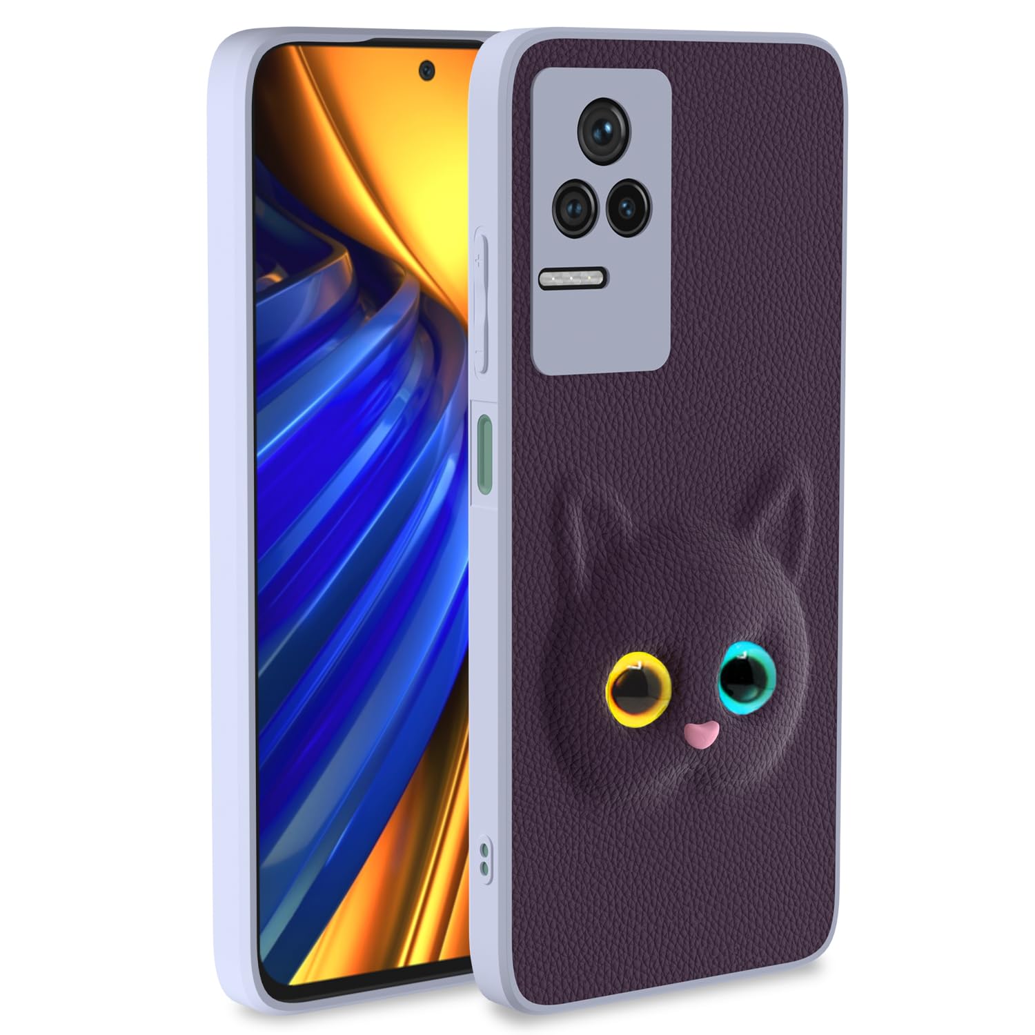 Pikkme Poco F4 5G Kitty Back Cover (Purple)