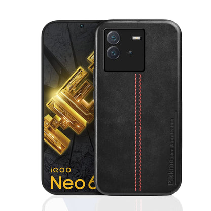 Black Leather mobile cover for iQOO Neo 6 5G – Pikkme