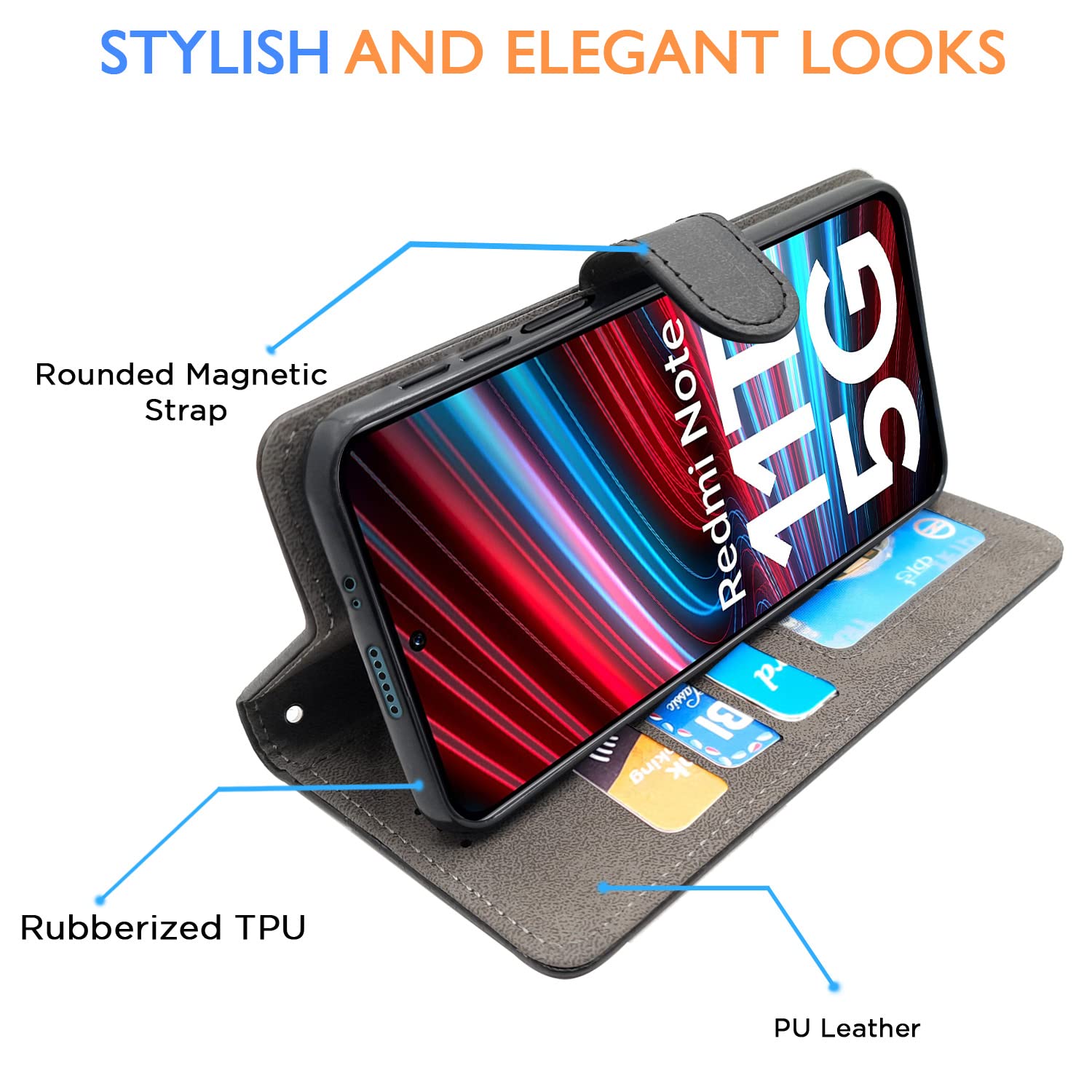 Pikkme black Wallet flip case for Redmi Note 11T/Poco M4 Pro 5G – photo 5