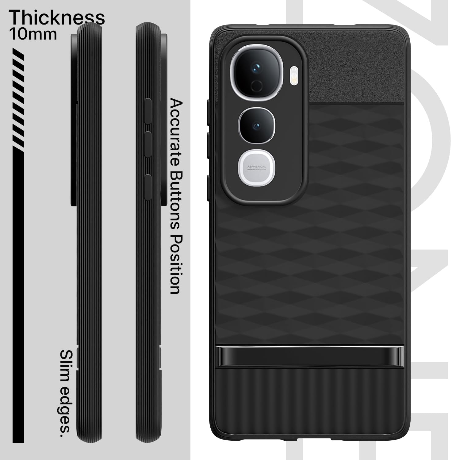 Black phone cover for Vivo Y400 5G – Pikkme – photo 3