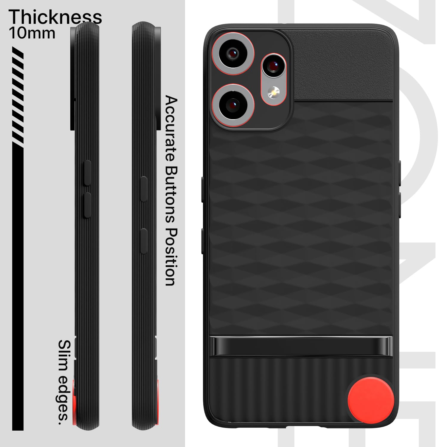 Pikkme CMF by Nothing Phone 2 Pro 5G Gencase Back Cover (Black)