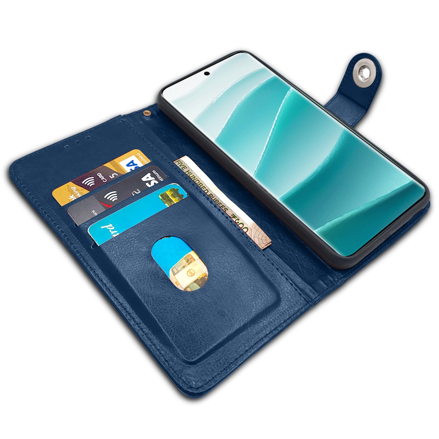 Pikkme Redmi Note 14 Pro/Note 14 Pro Plus 5G Button blue flip cover – photo 5