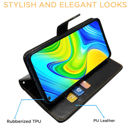 Pikkme Redmi Note 9 black & brown wallet flip cover – photo 6