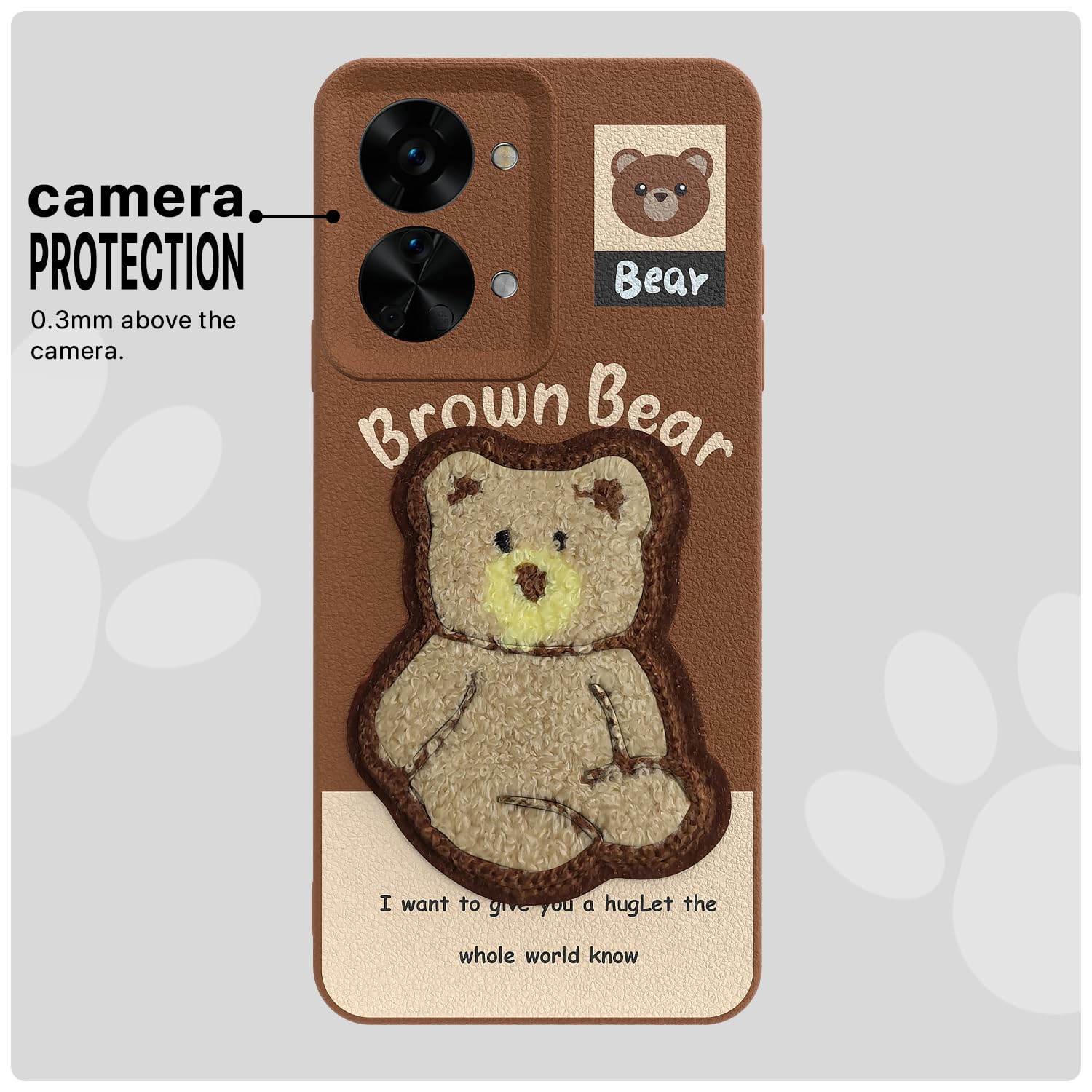 OnePlus Nord 2T 5G Plush Patch back cover in brown by Pikkme – photo 6