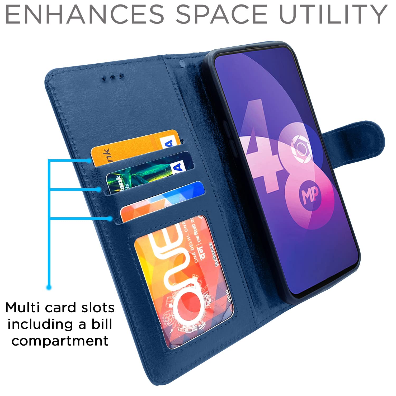 Pikkme Oppo F11 Pro Wallet blue wallet flip cover – photo 3