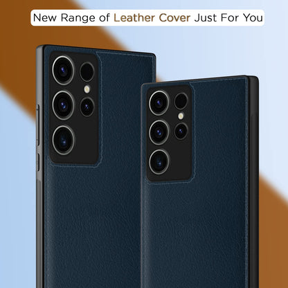 Pikkme Samsung Galaxy S23 Ultra 5G Leatherback Back Case | Blue