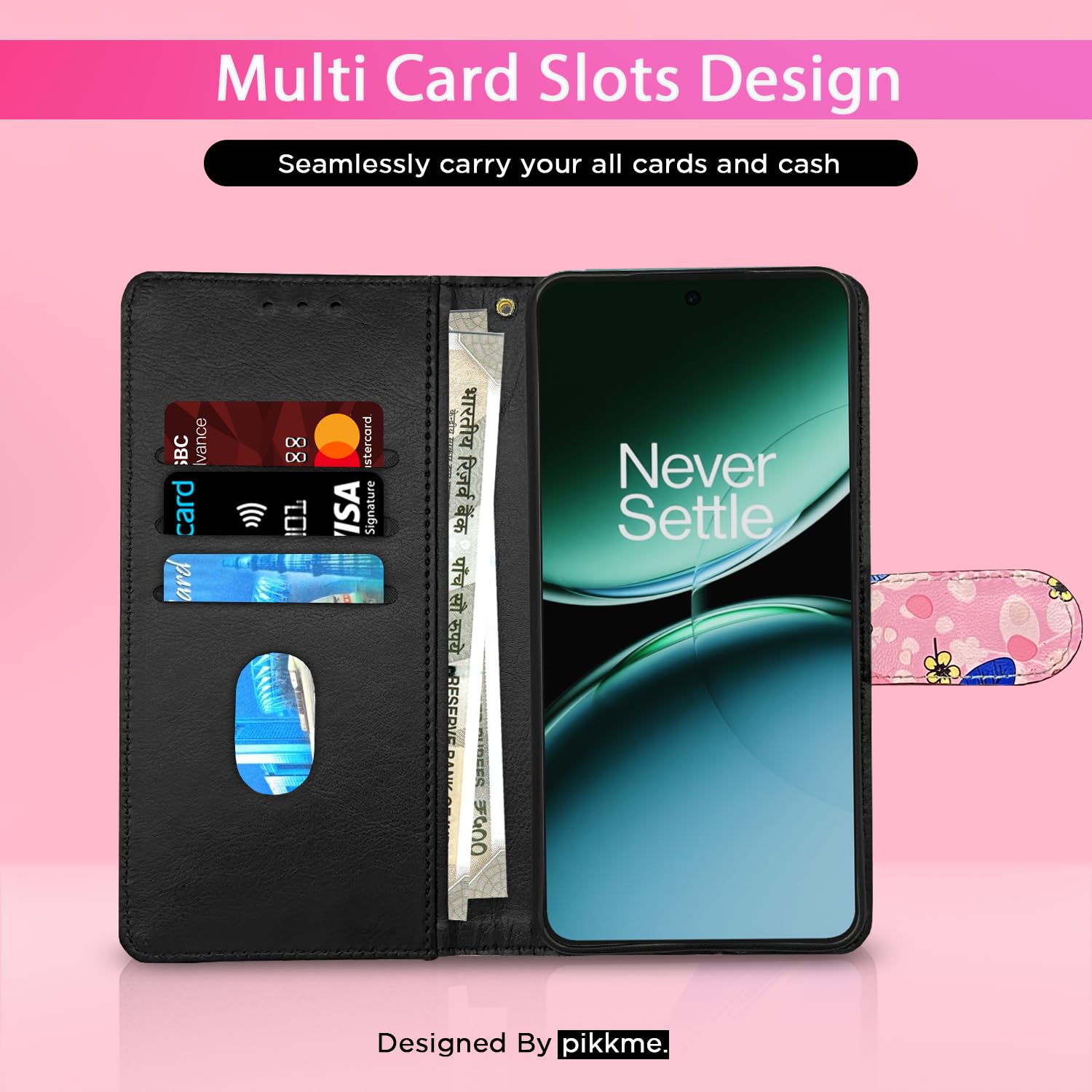 Pink flower flip cover for OnePlus Nord 4 5G – Pikkme – photo 2