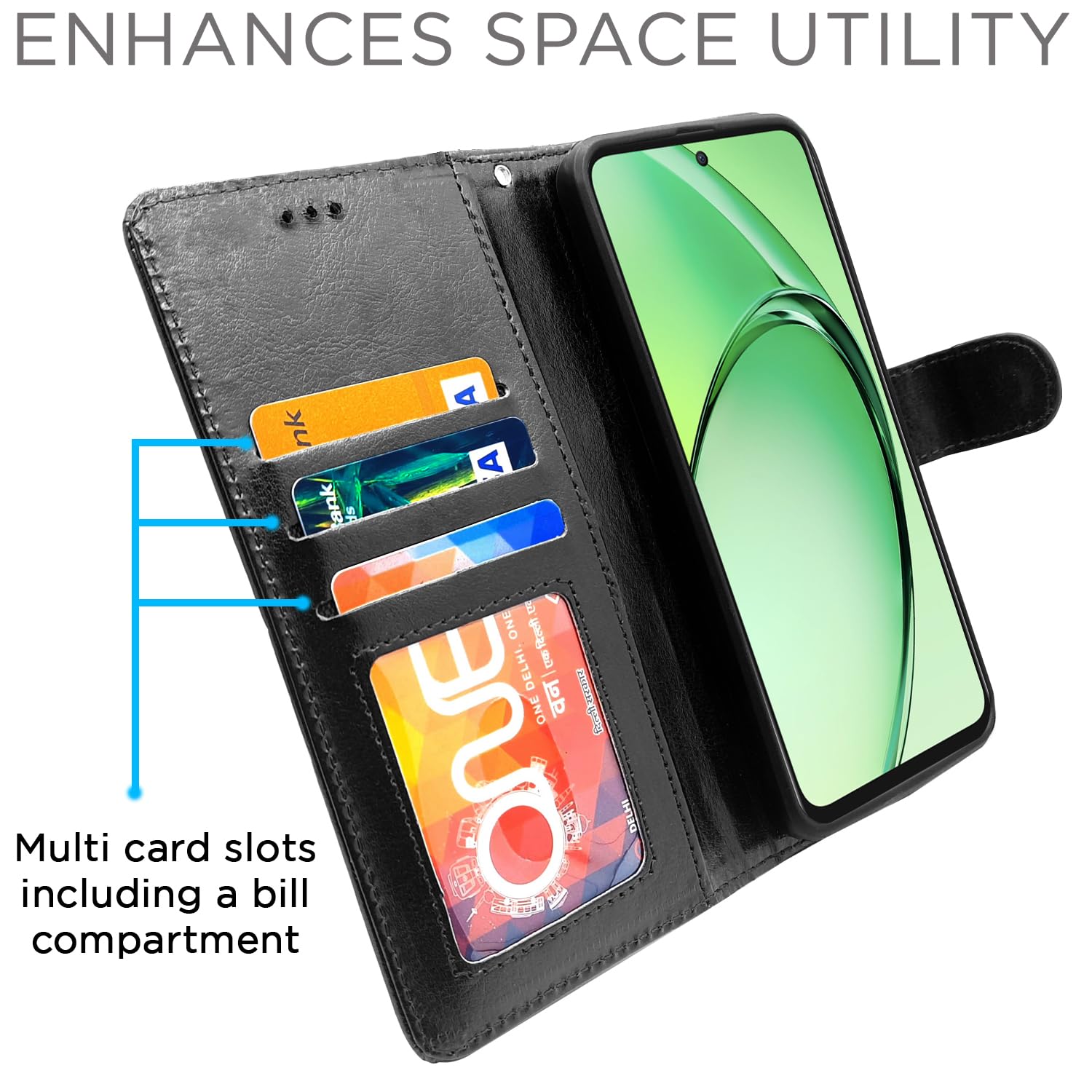 Pikkme Oppo K12x 5G black mobile flip cover – photo 2