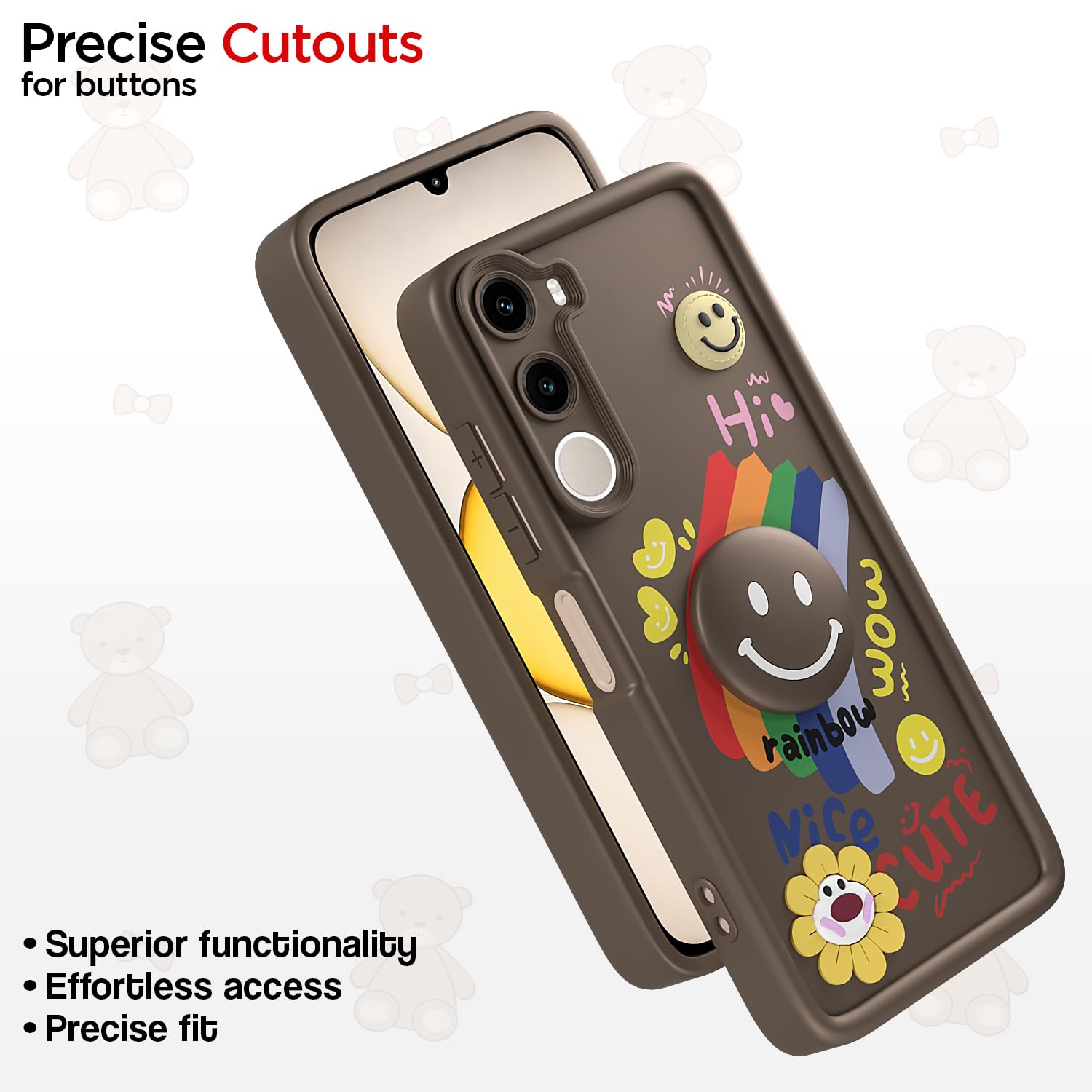 Pikkme Realme C100x Smile Rainbow brown mobile back cover – photo 6