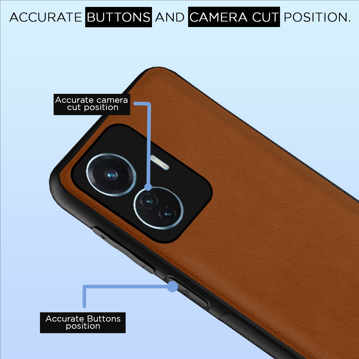 Camel Leather mobile cover for Vivo T1 44W/iQOO Z6 44W – Pikkme – photo 6