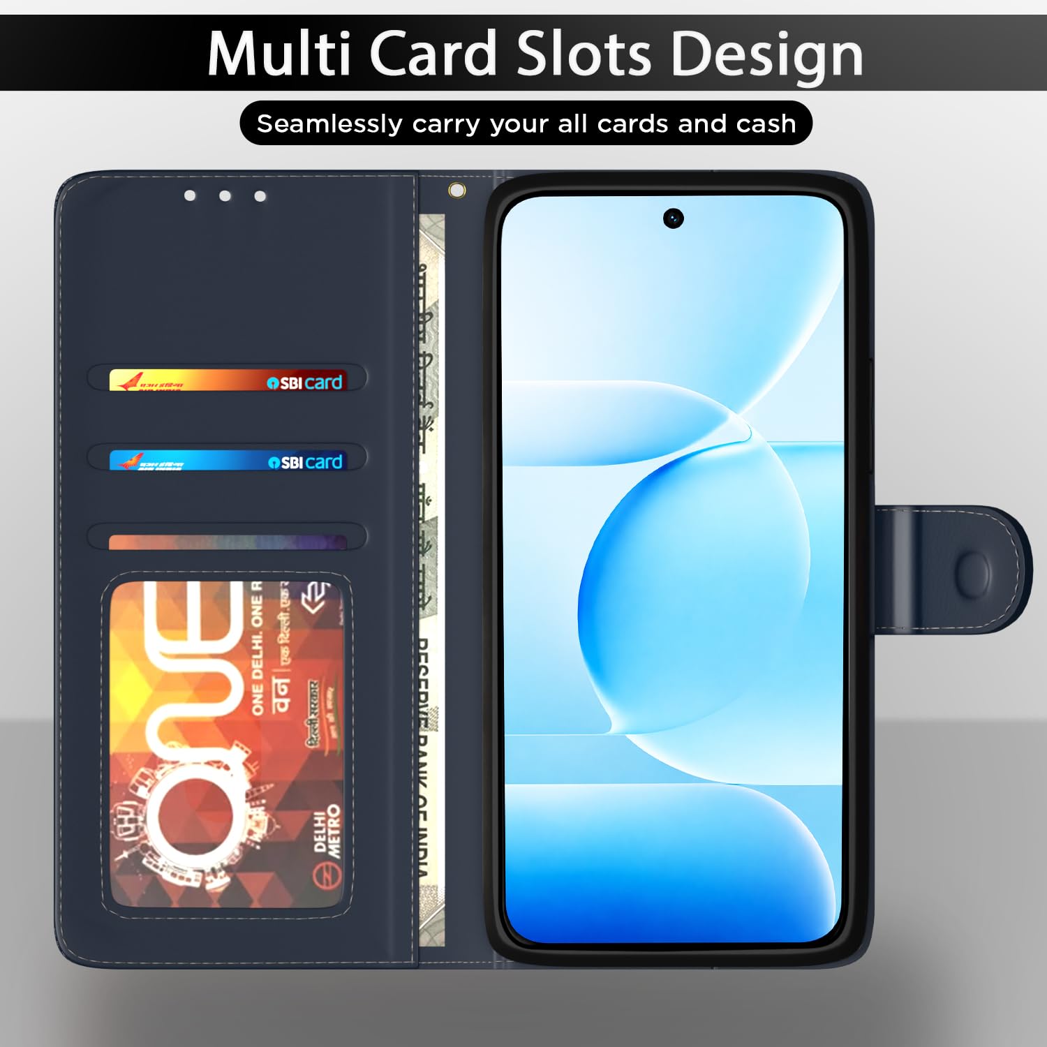 Pikkme Vivo S2 5G Wallet blue flip case – photo 5