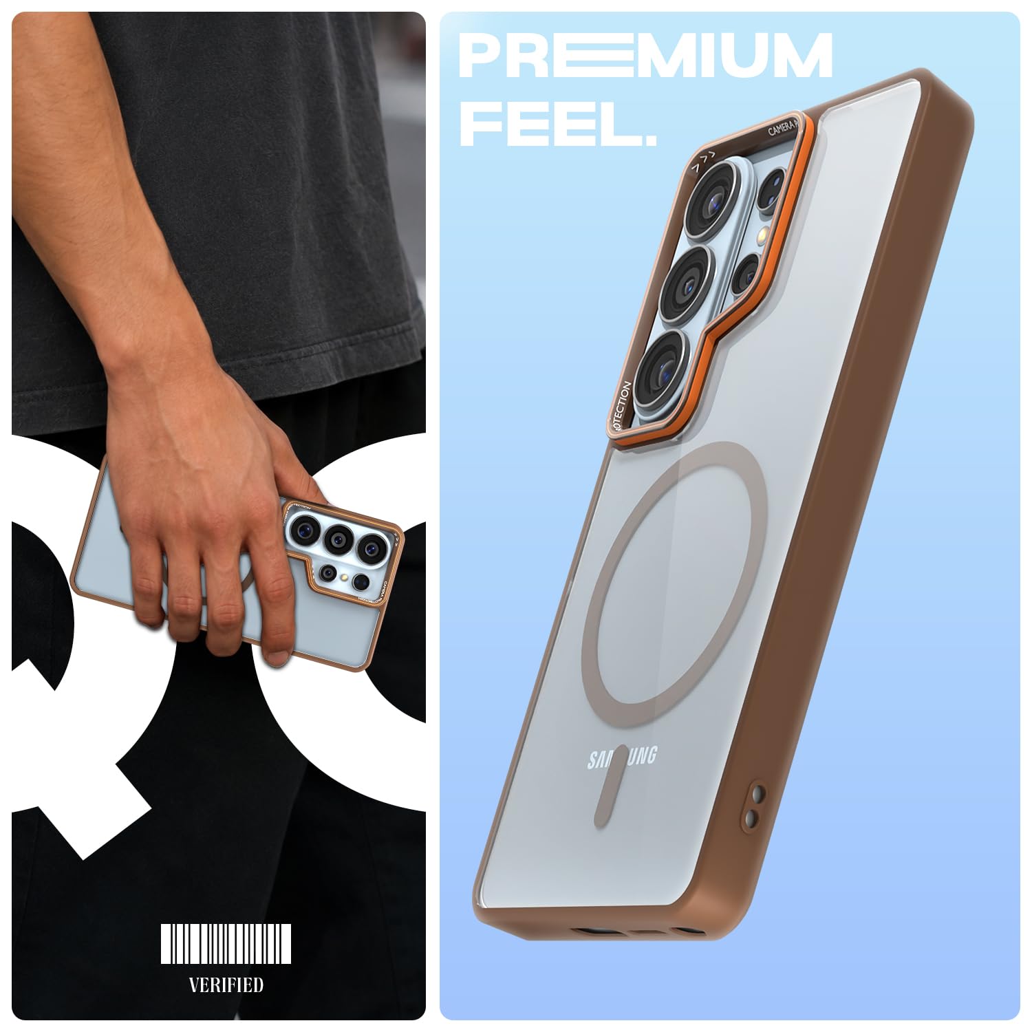 Samsung S26 Ultra 5G MagSafe back cover in brown mag-safe by Pikkme – photo 2