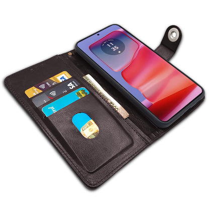 Pikkme Moto Edge 50 Pro 5G Button coffee wallet flip cover – photo 3