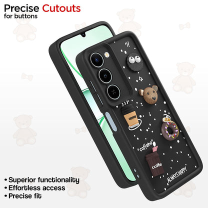 Pikkme Realme P4 Lite/C83 5G Bear Coffee black mobile cover – photo 6