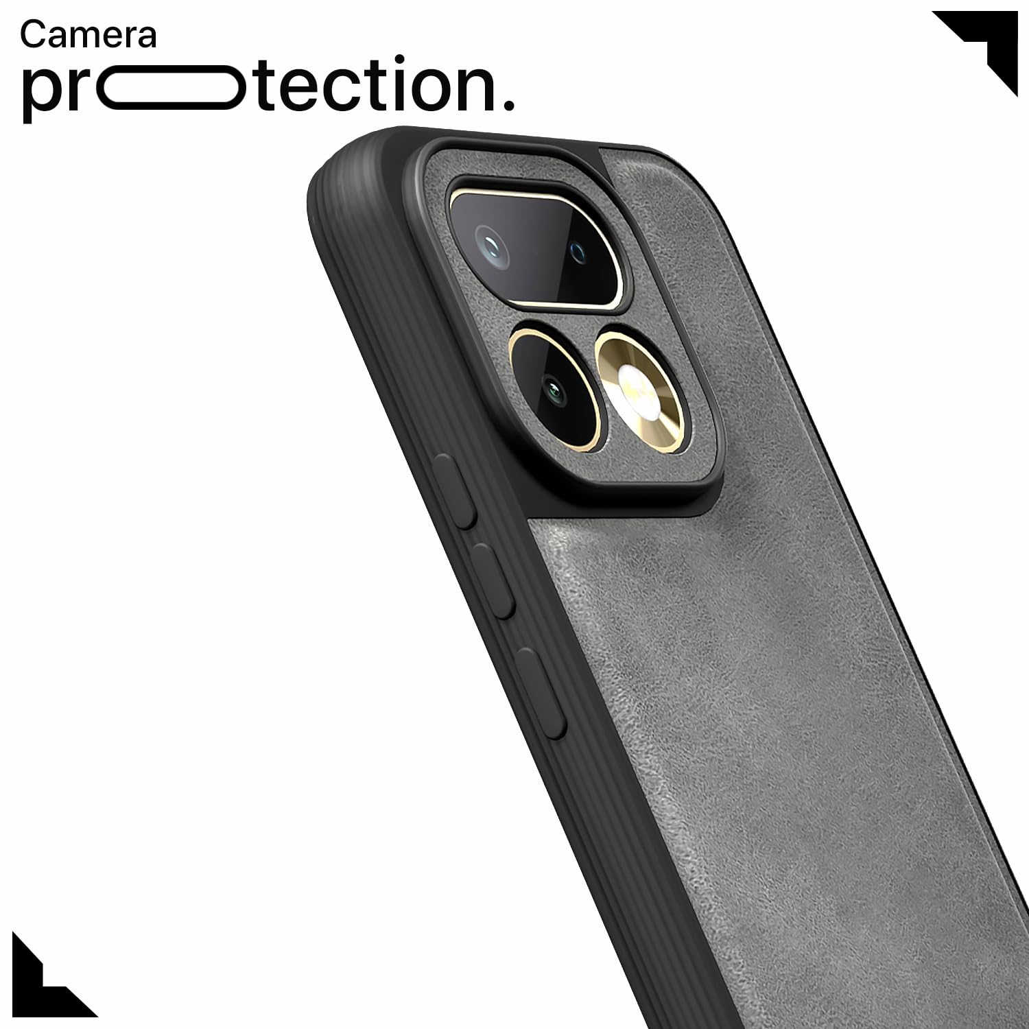 Pikkme Realme 16 Pro 5G Leather grey back cover – photo 5