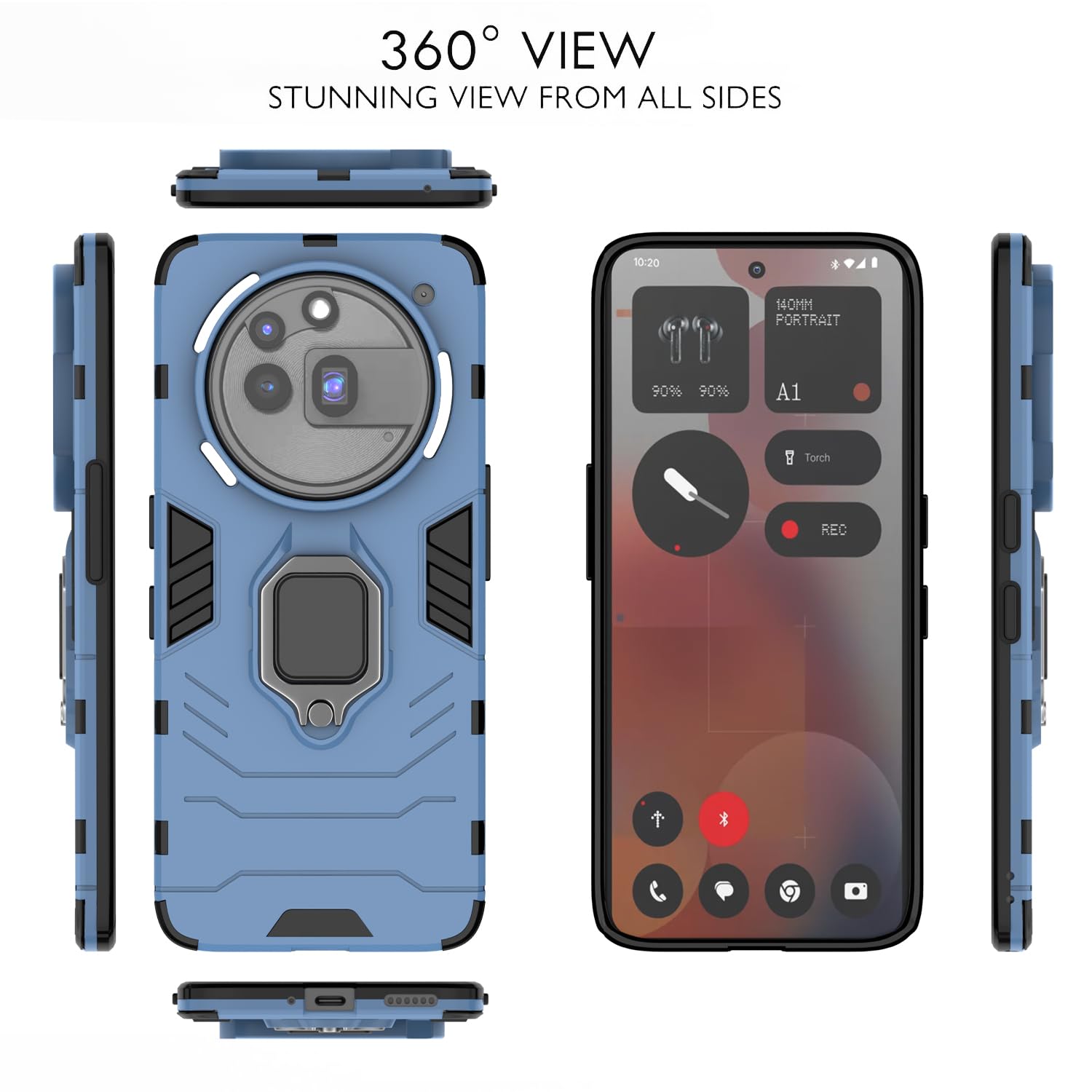 Pikkme Nothing Phone 3a Pro 5G D5 Tough Armor Bumper Case (Blue)