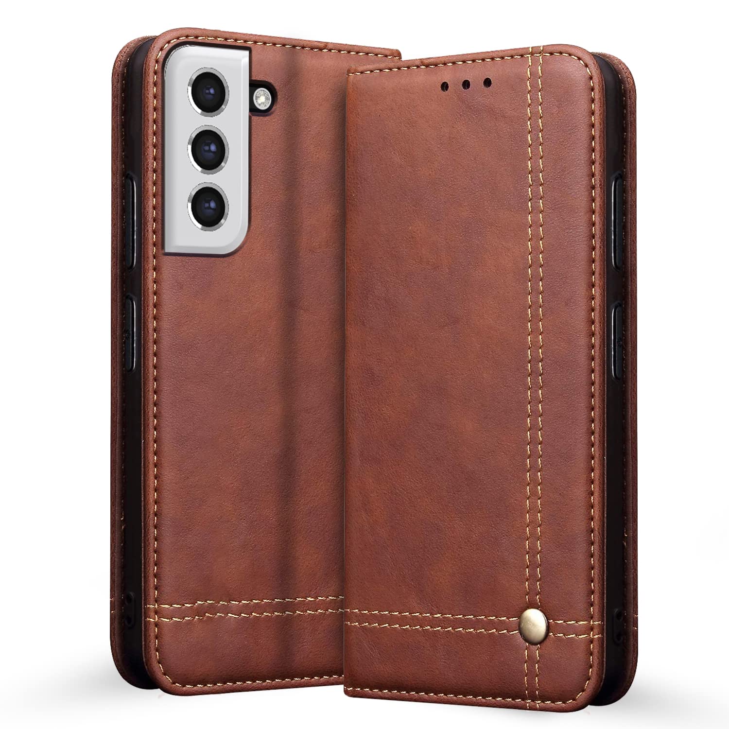 Samsung Galaxy S21 Fe 5G Magnetic Flip Cover -Brown