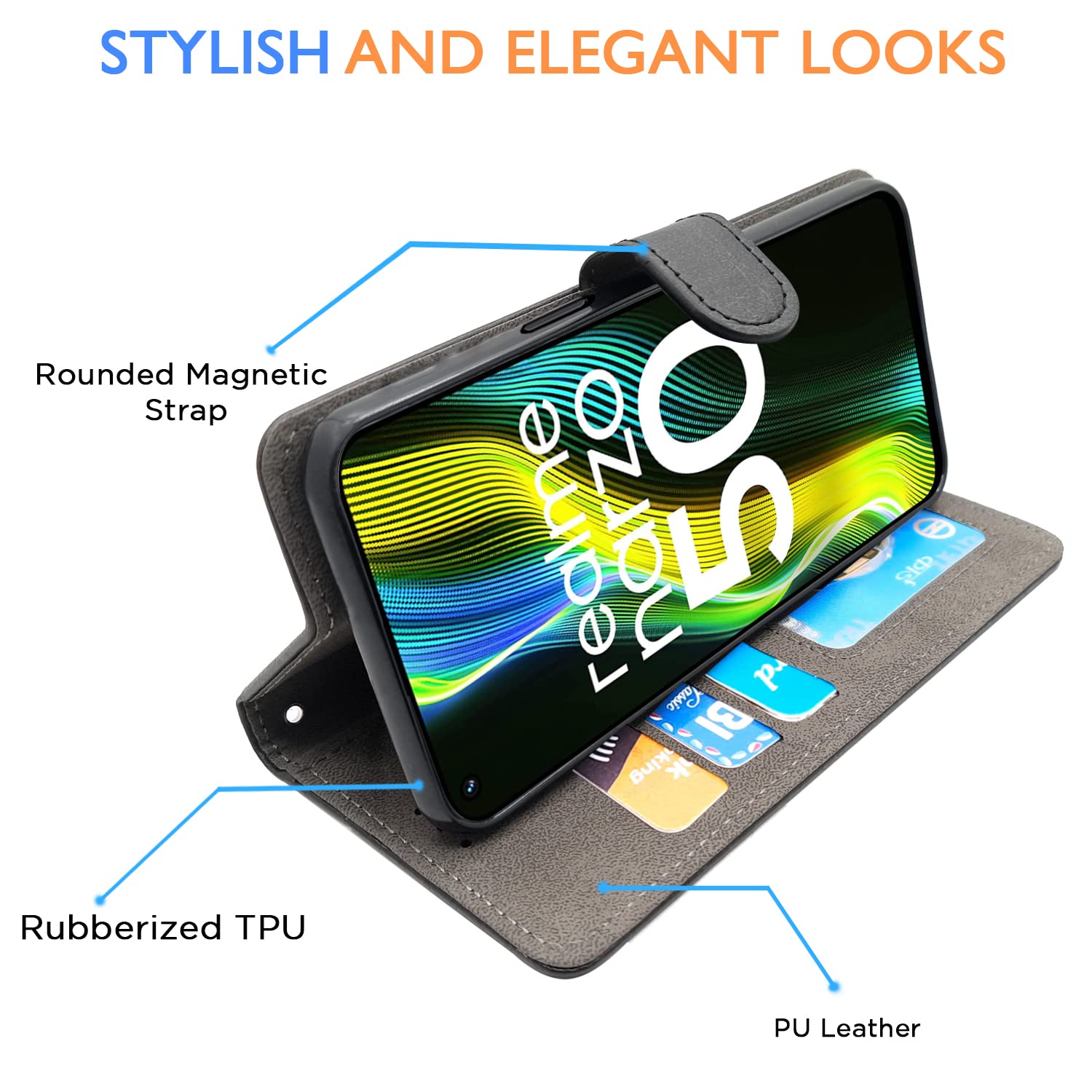 Pikkme Realme Narzo 50/8i 4G Wallet black wallet flip cover – photo 5
