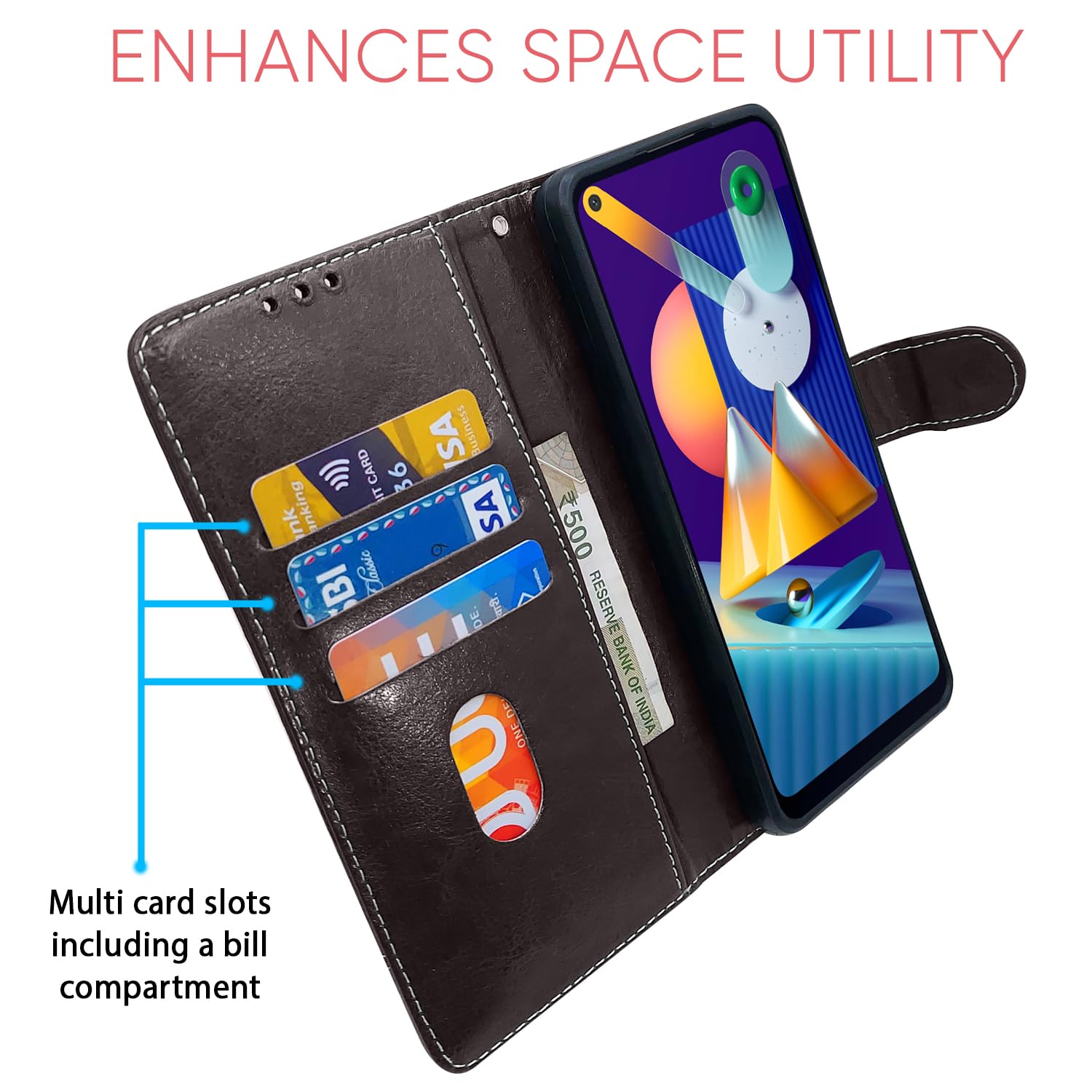 Pikkme Samsung M11 Magnetic coffee & brown flip case – photo 4