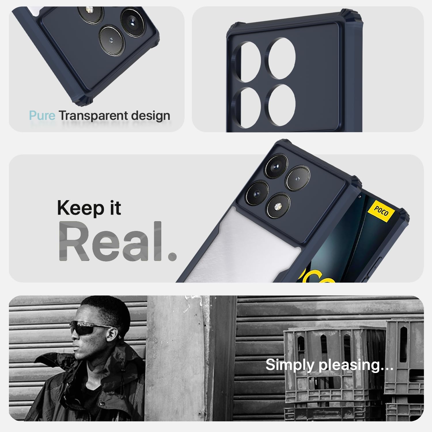 Poco F6 Pro 5G Clear mobile cover in blue by Pikkme – photo 4