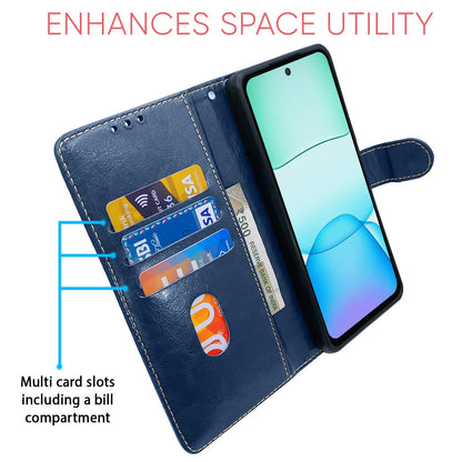 Redmi 13/Poco M6 Plus 5G wallet flip cover in blue & brown by Pikkme – photo 4