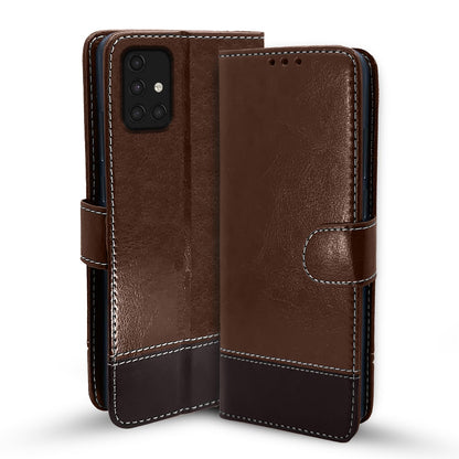 Pikkme Samsung A51 brown & coffee flip cover