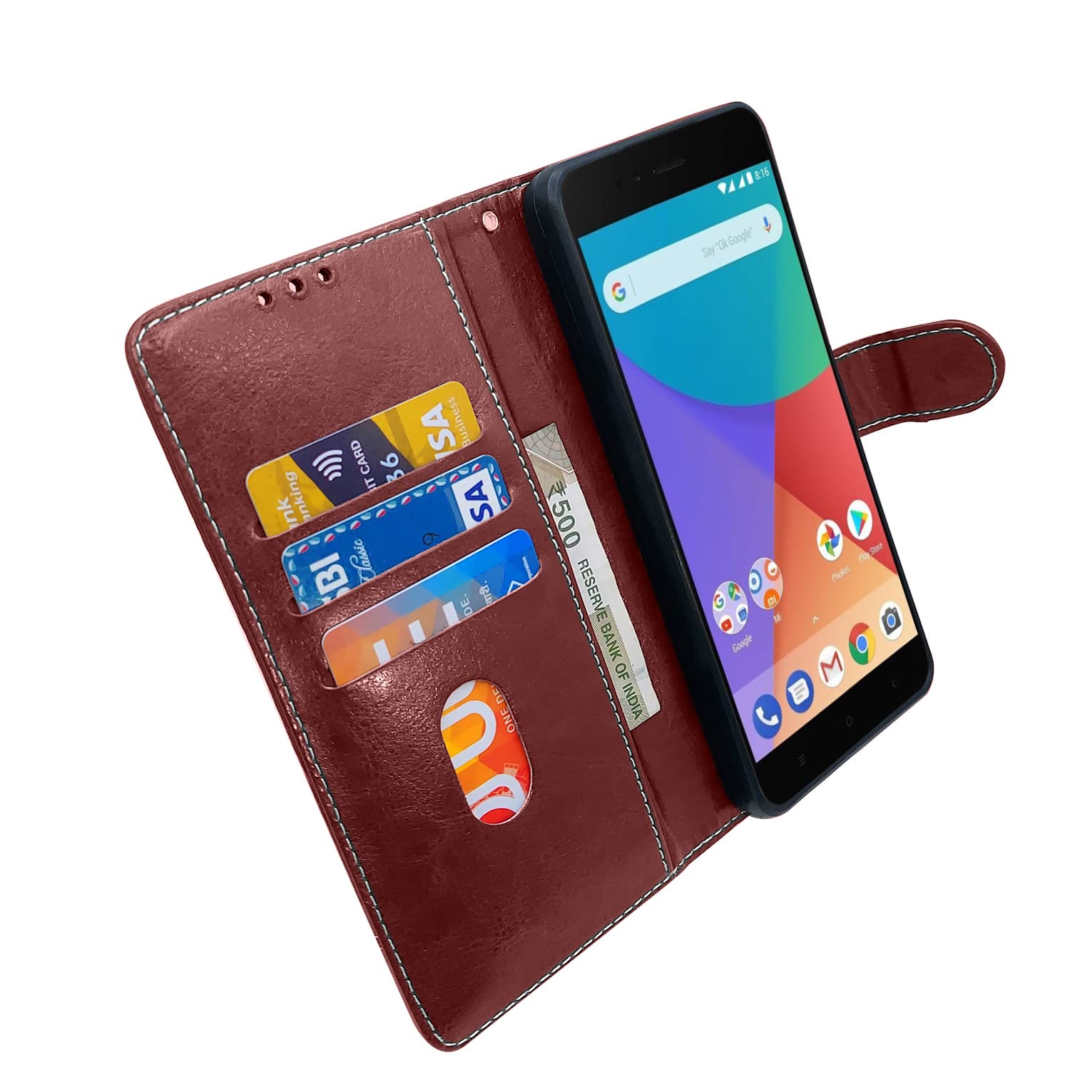 Pikkme brown & coffee Magnetic flip cover for Mi A1 – photo 3