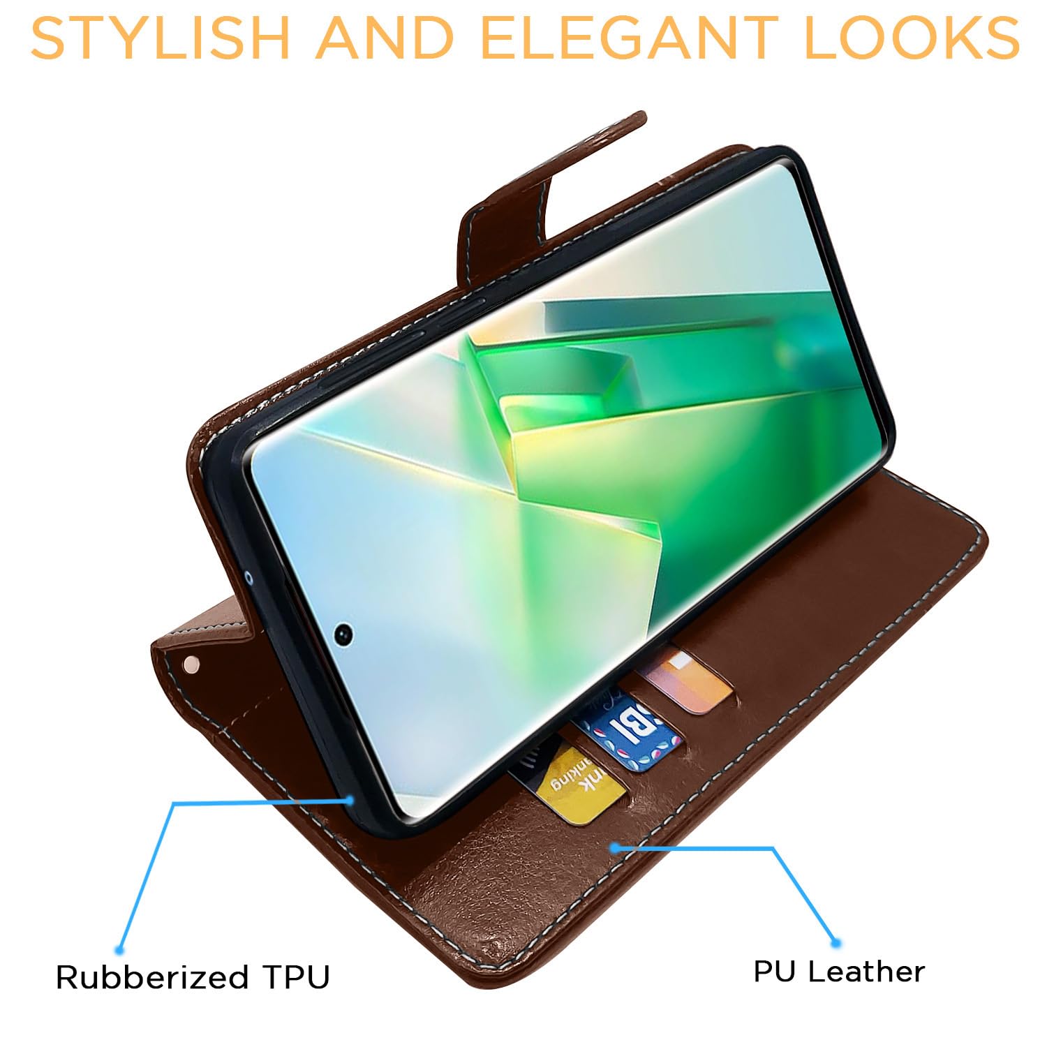 Brown & coffee Magnetic wallet flip cover for Vivo T2 Pro 5G – Pikkme – photo 6