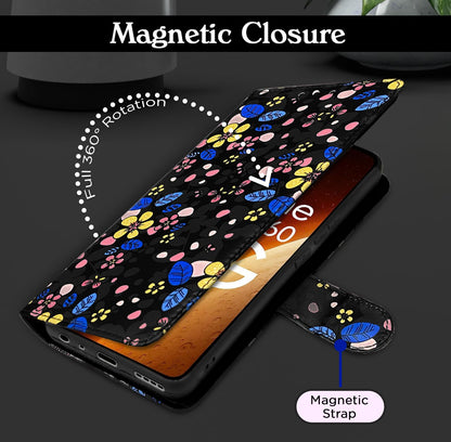 Pikkme Realme Narzo 60 5G black flower mobile flip cover – photo 6