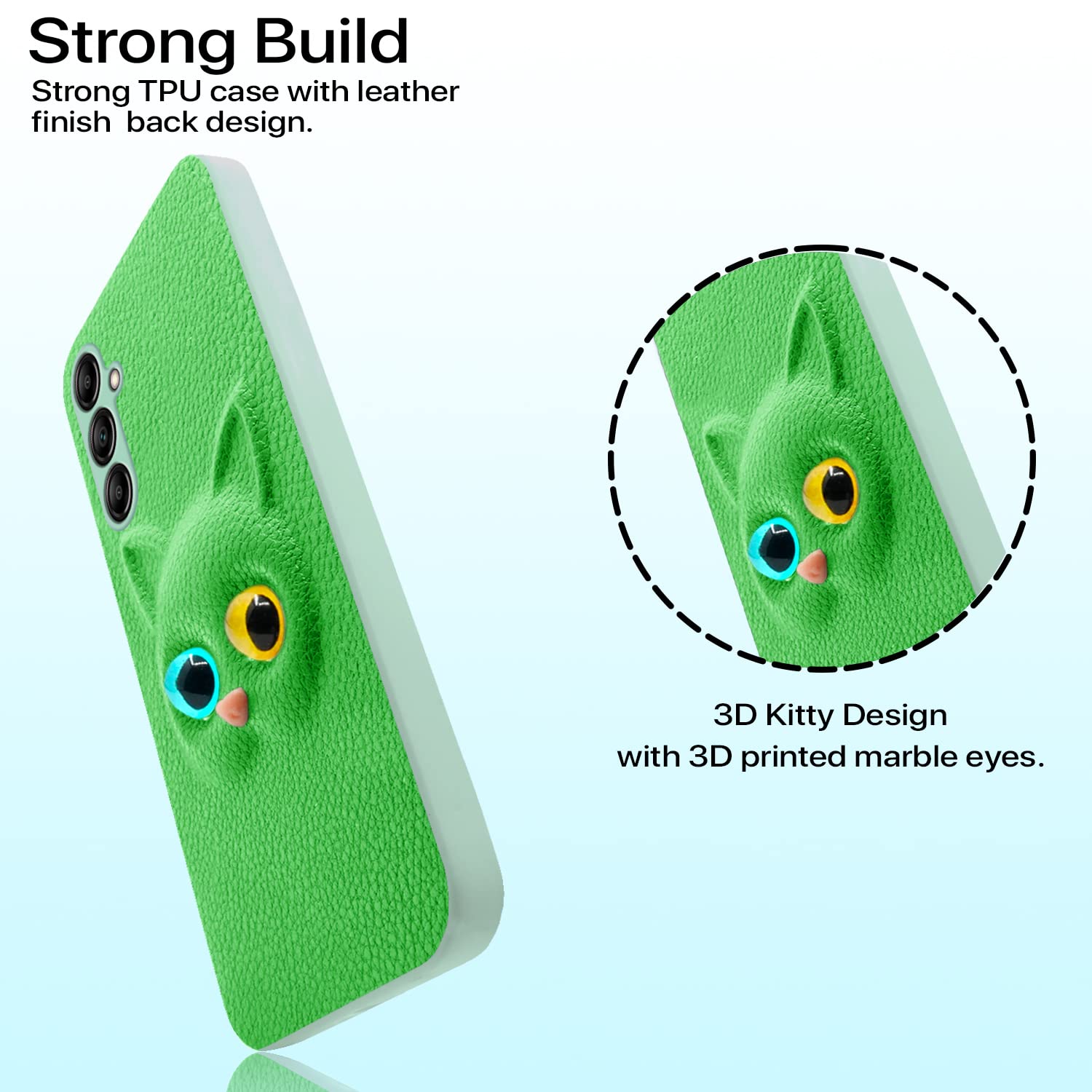 Pikkme green Cat mobile back cover for Samsung A14 5G – photo 2