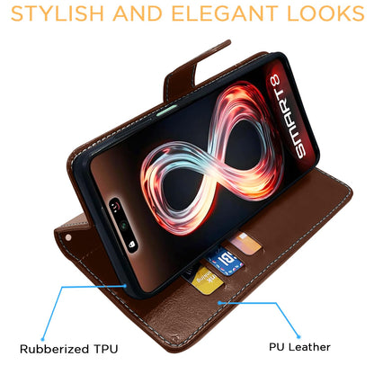 Infinix Smart 8 flip cover in brown & coffee by Pikkme – photo 5