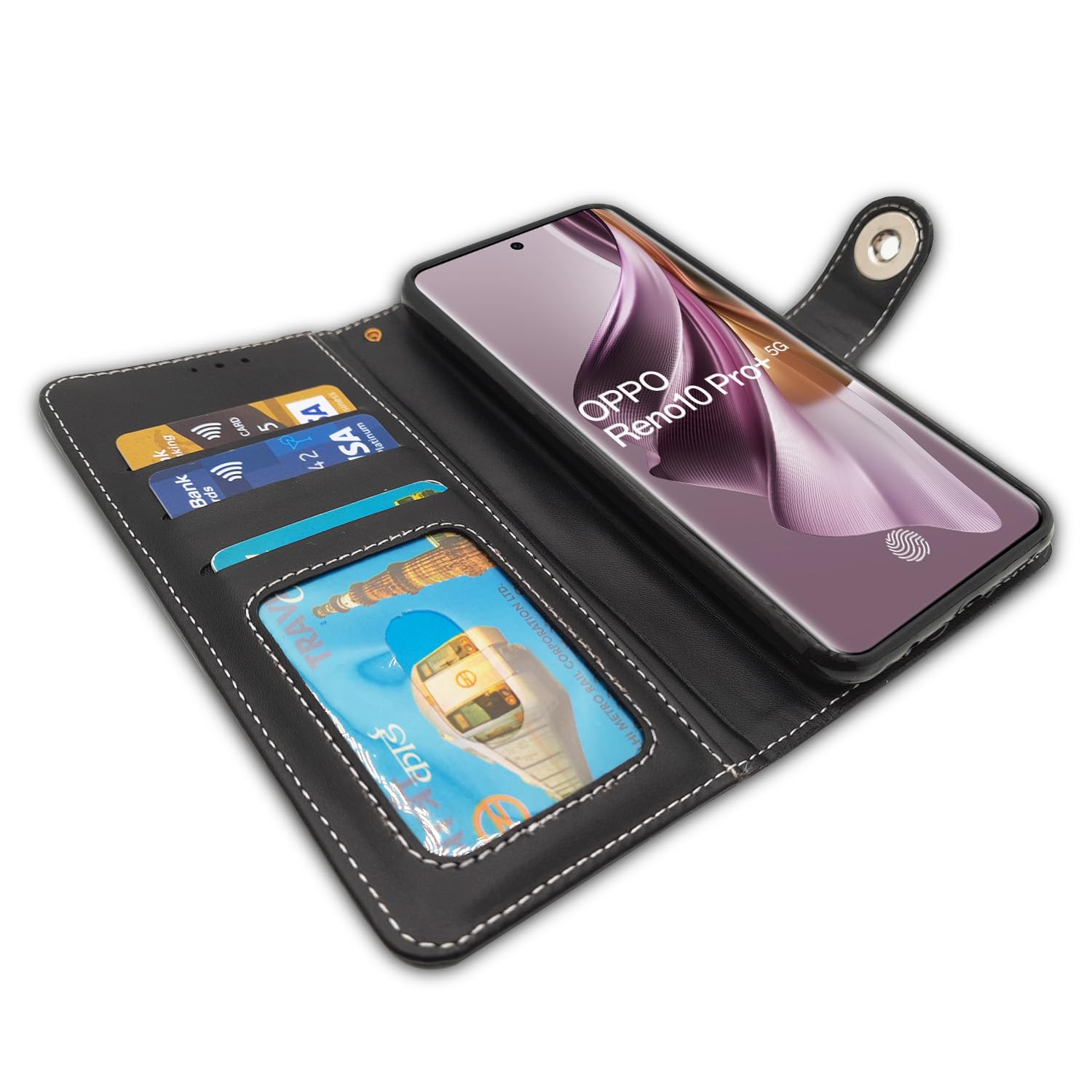 Oppo Reno 10 Pro Plus 5G Magnetic mobile flip cover in grey by Pikkme – photo 4