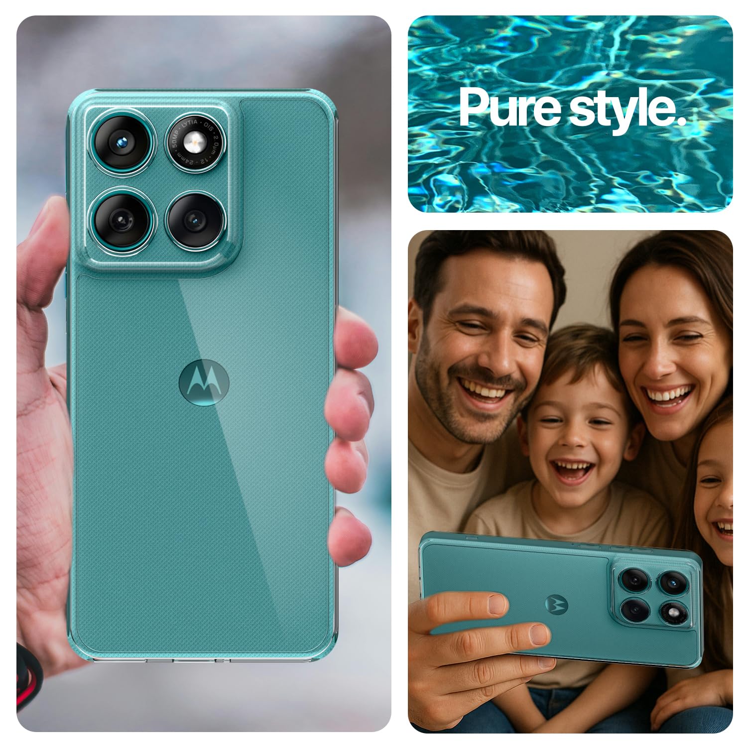 Pikkme Motorola Moto edge 60 fusion Crystal Clear Hard Back PC + TPU Back Cover (Transparent)