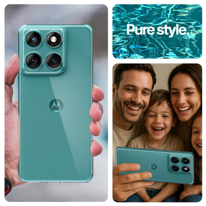 Pikkme Motorola Moto edge 60 fusion Crystal Clear Hard Back PC + TPU Back Cover (Transparent)