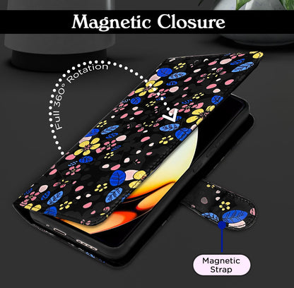 Black flower Wallet flip cover for Realme 10 Pro Plus 5G – Pikkme – photo 6