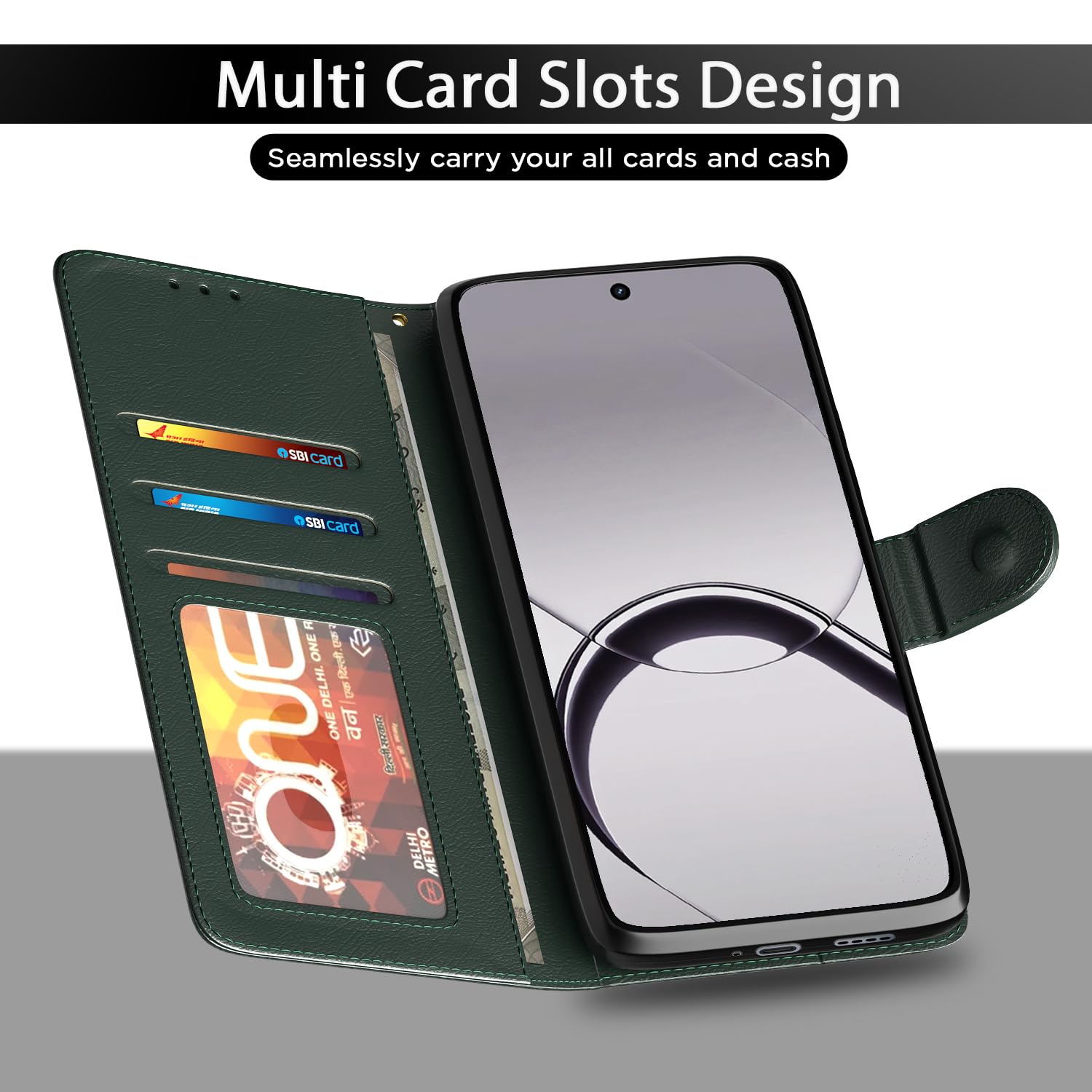 Pikkme green Wallet flip case for Realme 16T 5G – photo 5