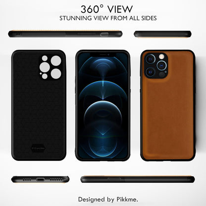 iPhone 12 Pro Max Leather back cover in camel by Pikkme – photo 2