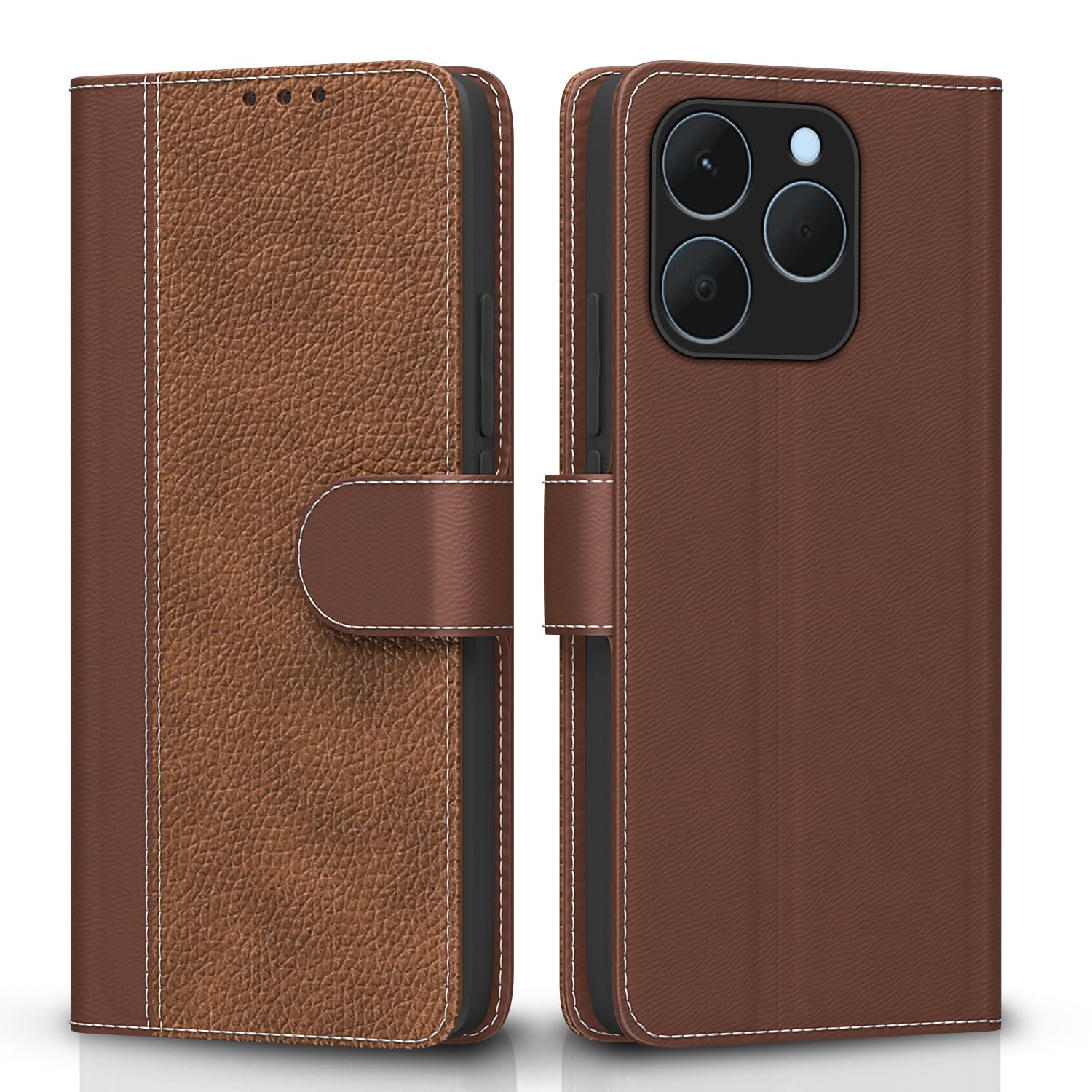 Pikkme tan flip case for Realme 15T/Narzo 90 5G