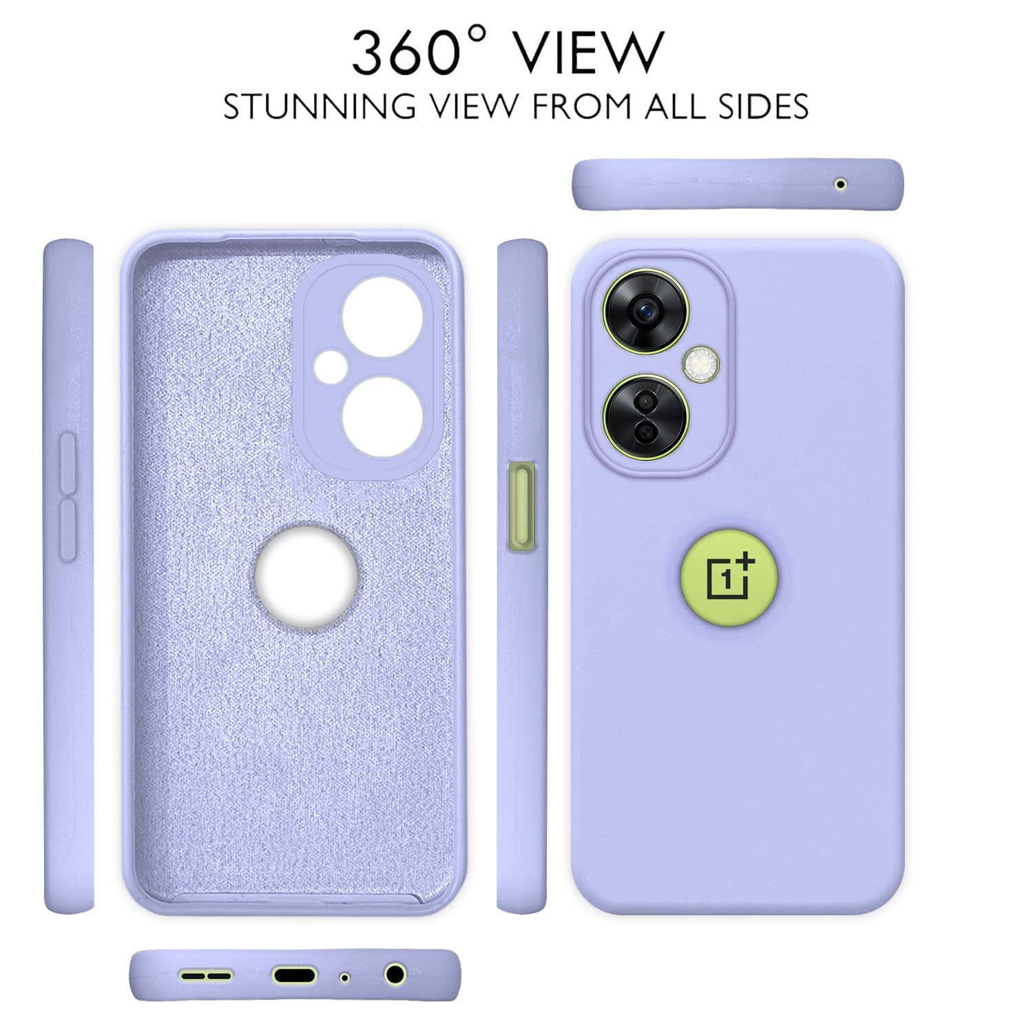 Pikkme OnePlus Nord CE 3 Lite 5G Back Cover Super Soft Silicone Bumper Case (Light Purple)